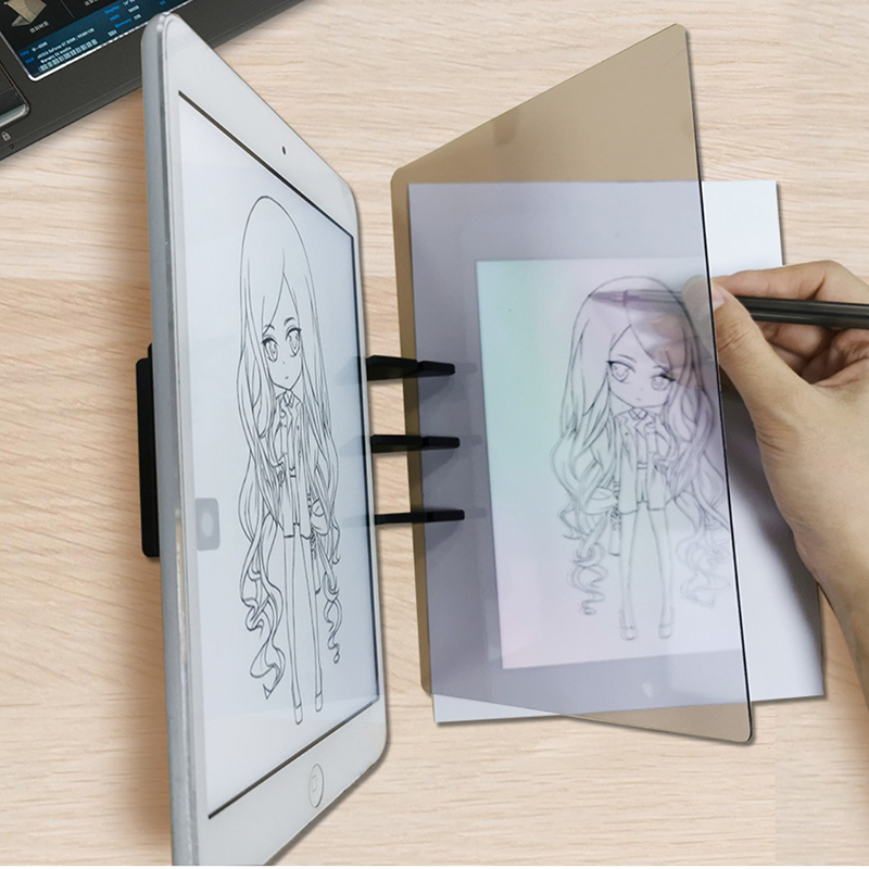 Drawing Projector Kids - 子供のプロジェクションボード,LEDプロジェクター,トレーシングボード,スケートボードプロジェクション,反射型,電話ホルダー