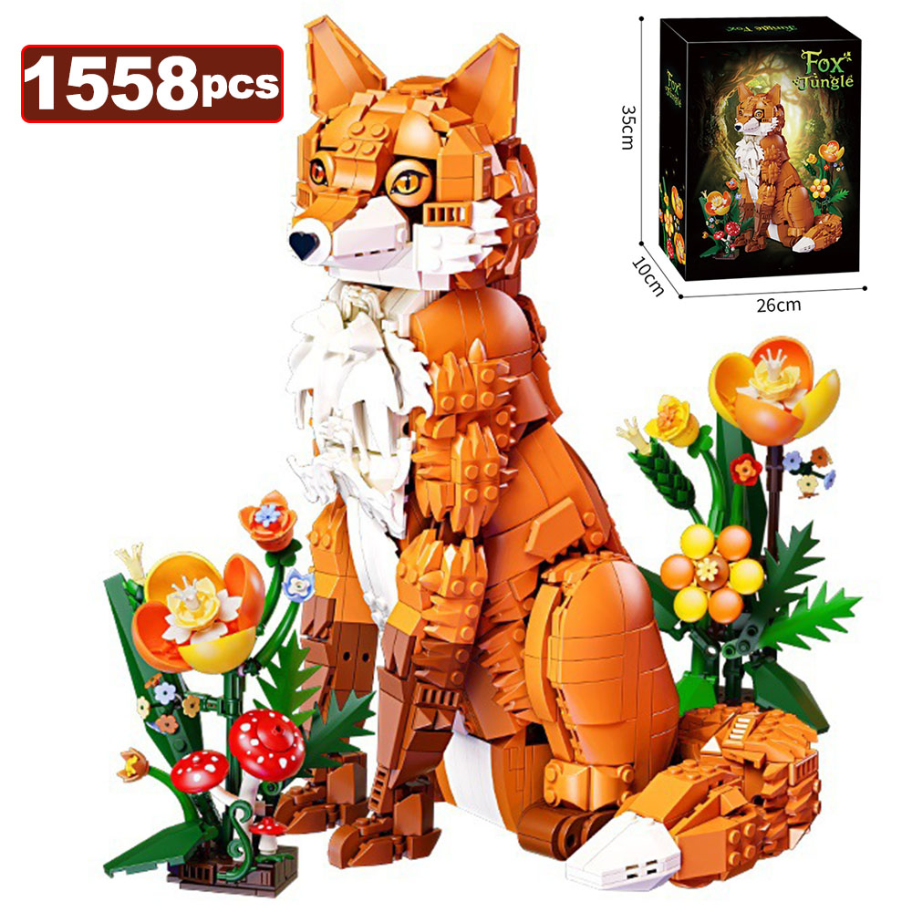 Lego Set Creator - 1558 個 MOC ジャングルフォックスモデルビルディングブロックセットキノコの花クリエイティブシティホーム装飾品動物レンガのおもちゃ大人のためのギフト