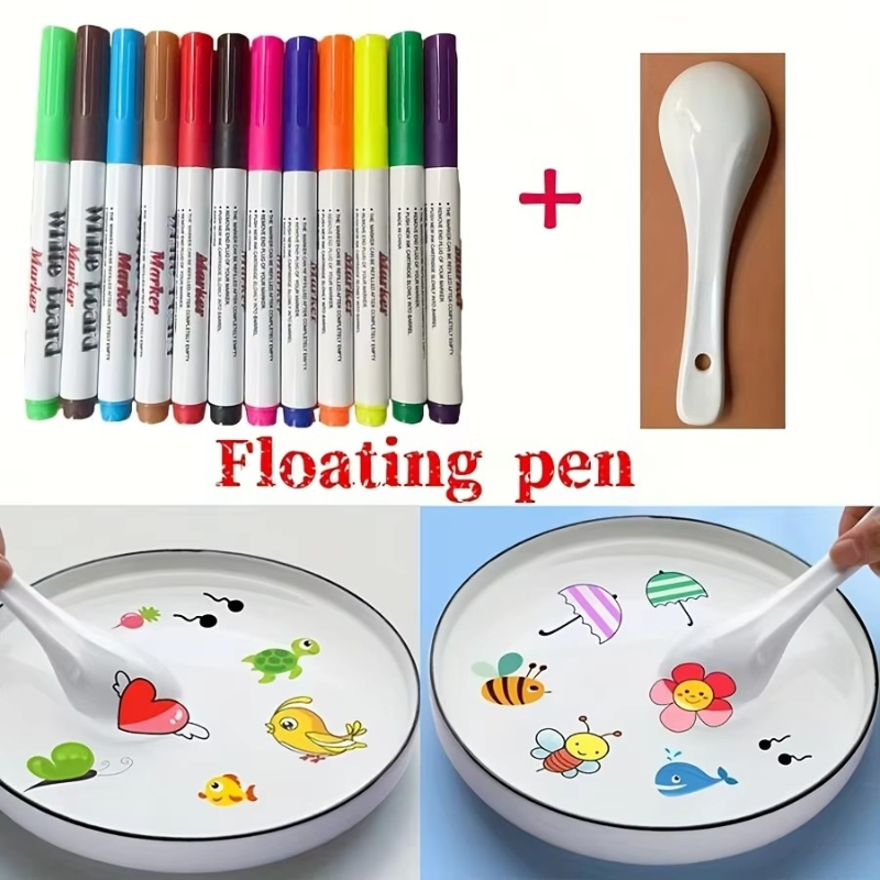 Kids Educational Workbooks - 1/3/5セット 水彩画フローティングペン 子供用お絵かきおもちゃ サスペンション水彩インクペン マーカー モンテッソーリ早期教育玩具
