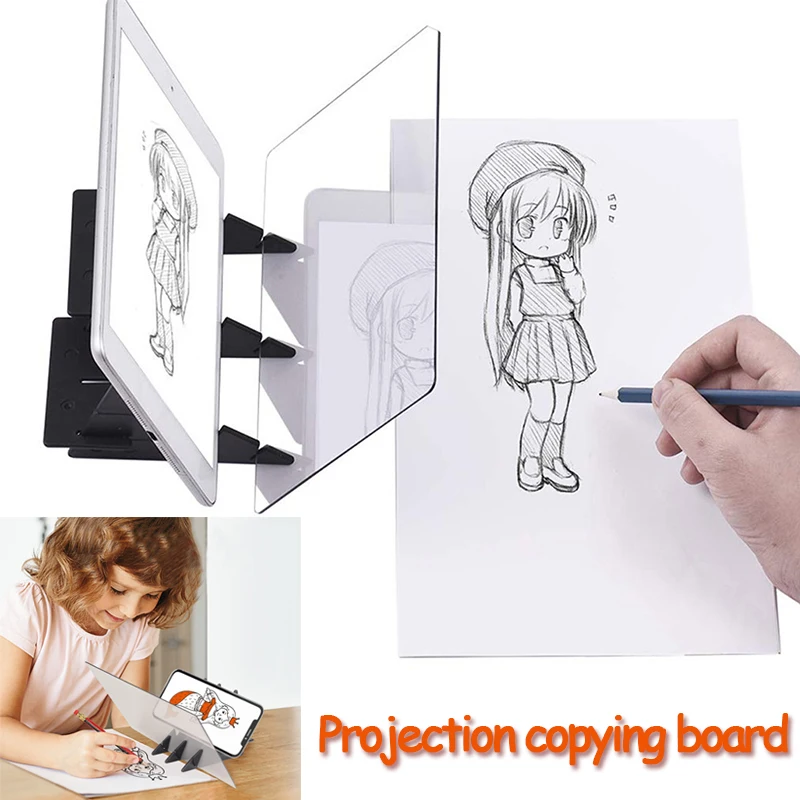 Drawing Projector Kids - 子供投影描画コピーボードプロジェクター絵画トレースボードスケッチ鏡面反射調光ブラケットモンテッソーリおもちゃ