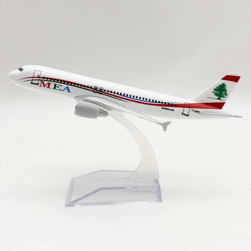 Kids Educational Device - お土産用おもちゃ飛行機 16CM A320 MEA航空 シミュレーションモデル飛行機 合金製金属航空機模型