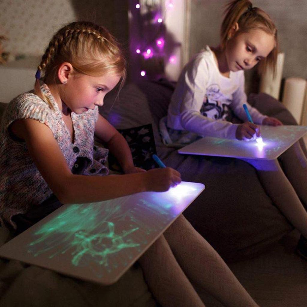 Drawing Projector Kids - 子供用光るペイント描画タブレット LED落書きパッド クリエイティブアートボード 描画プロジェクター活動用