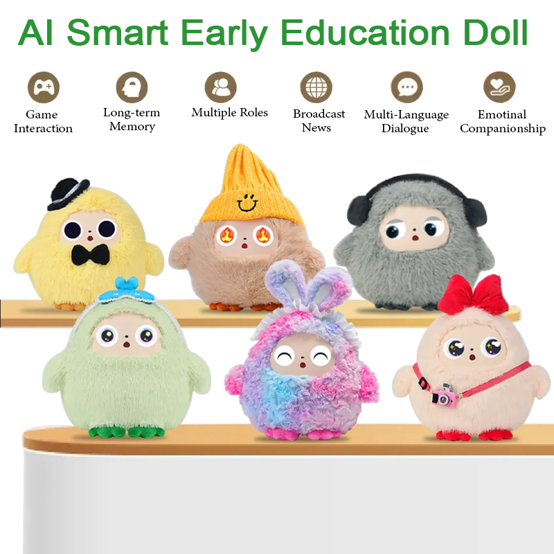 Kids Education Free App - AIスマート早期教育ドール、音声制御＆LEDアイ搭載、Tuyaアプリ対応、USB充電式、子供/大人向けインタラクティブコンパニオンギフト