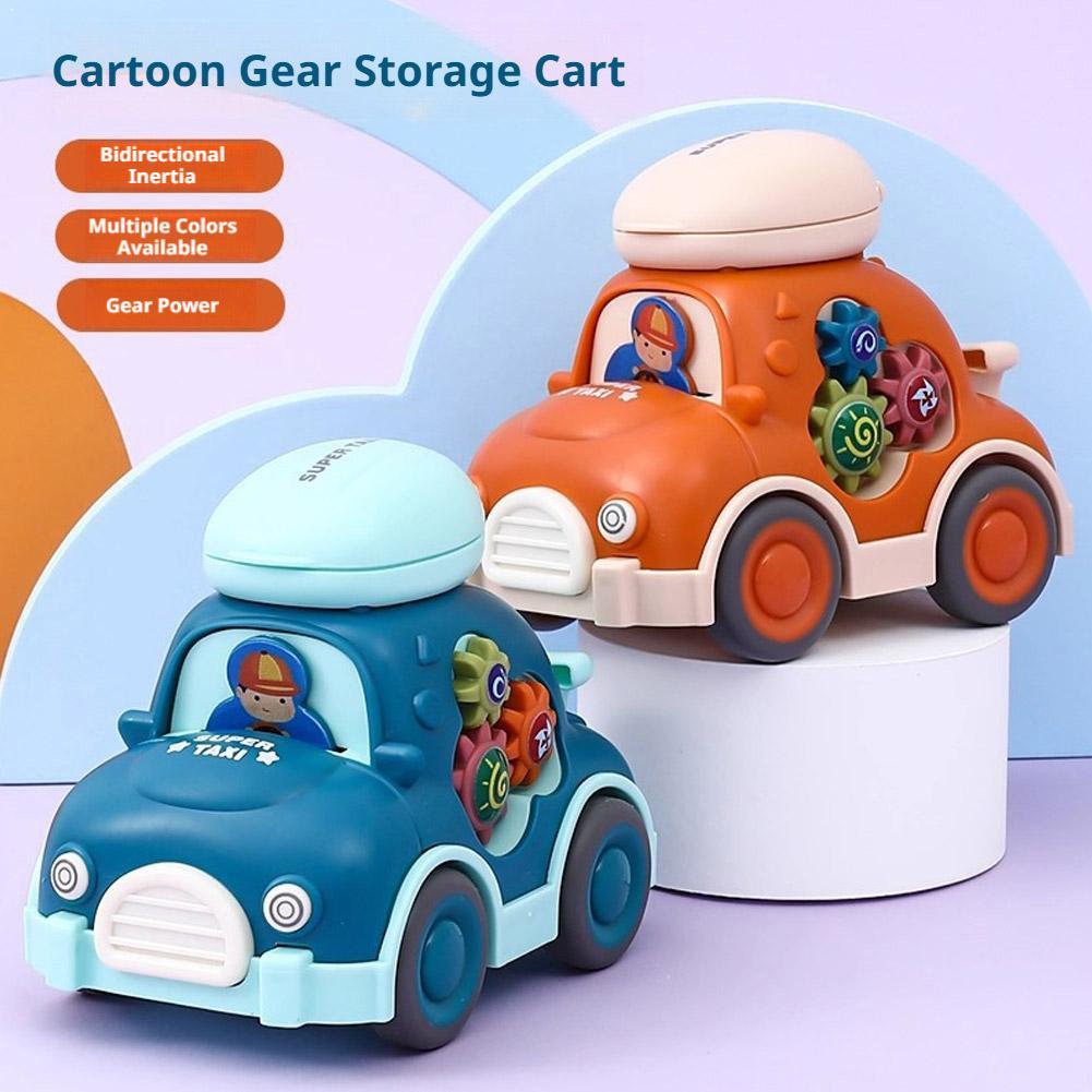 Kids Educational Device - 漫画ミニプルバックおもちゃ車慣性車両早期教育用クロールおもちゃ男の子向け誕生日プレゼント