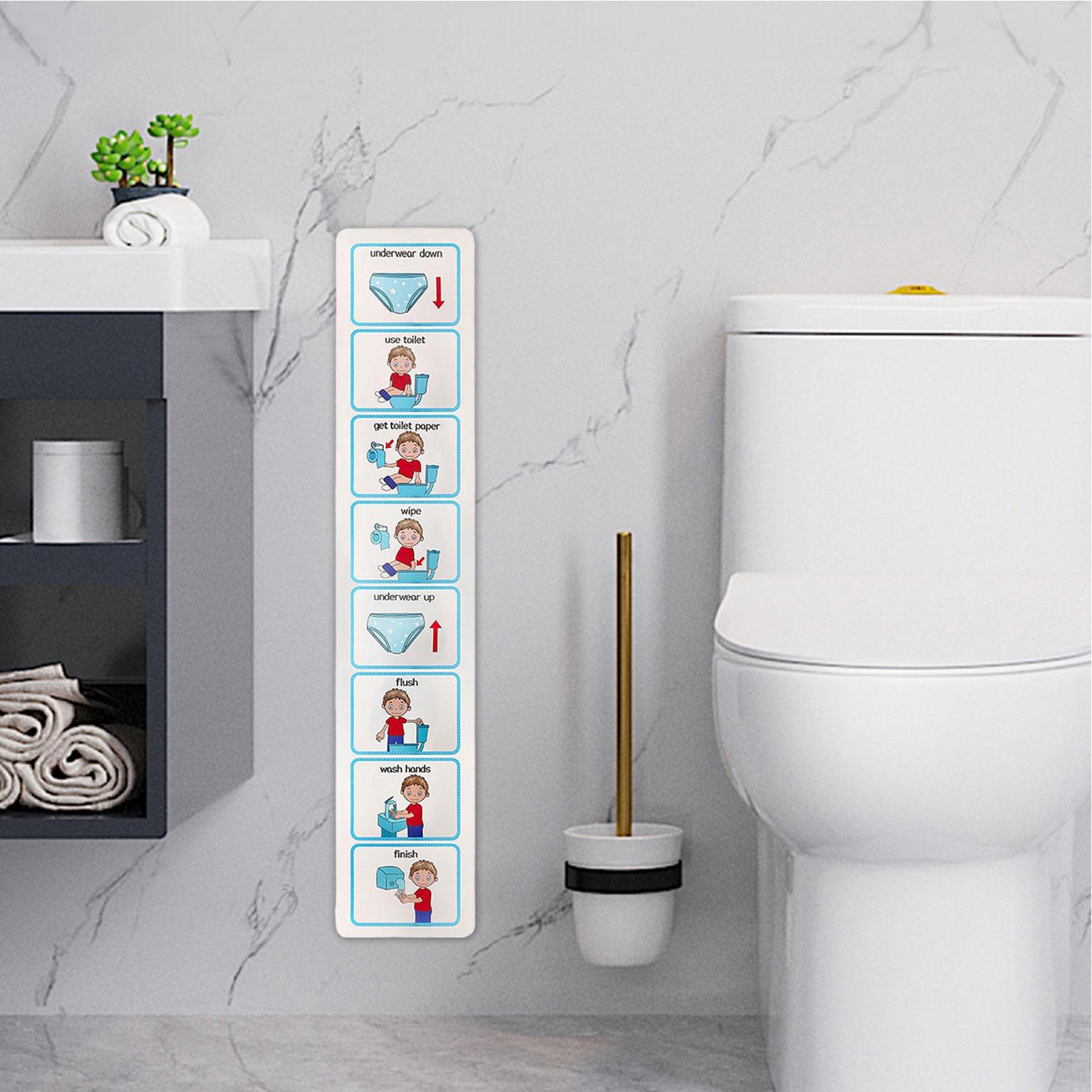 Kids Education Charts - トイレトレーニング視覚スケジュール表 トイレチャートスケジュールステッカーカード 視覚補助用 特殊教育 言語遅延 非言語児向け