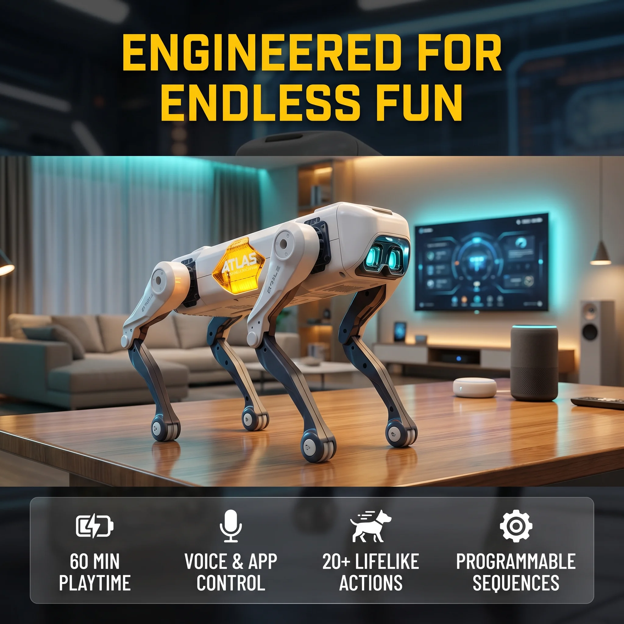 Kids Education Free App - AIスマートロボット犬、音声＆アプリ制御、プログラミング、ダンス、歌、1200mAhバッテリー搭載、子供向けギフト＆コンパニオン