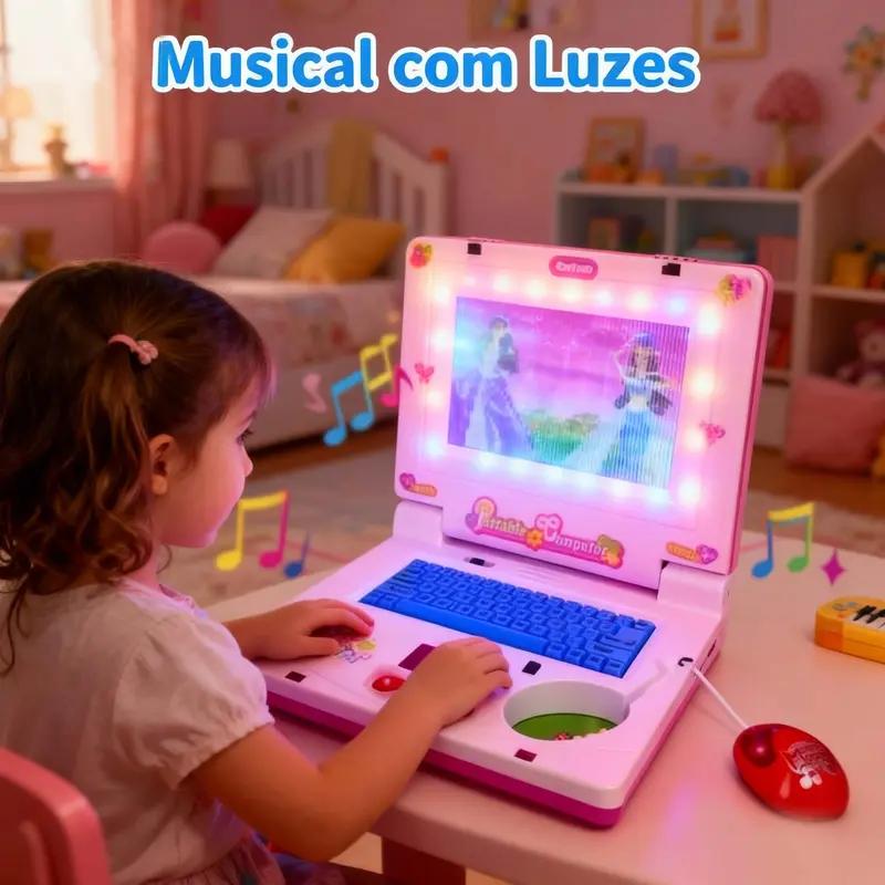 Kids Educational Workbooks - ミニノートブック音楽玩具ラップトップポータブル統合幼児パズル学習機械フェイクコンピュータ啓発誕生日プレゼント
