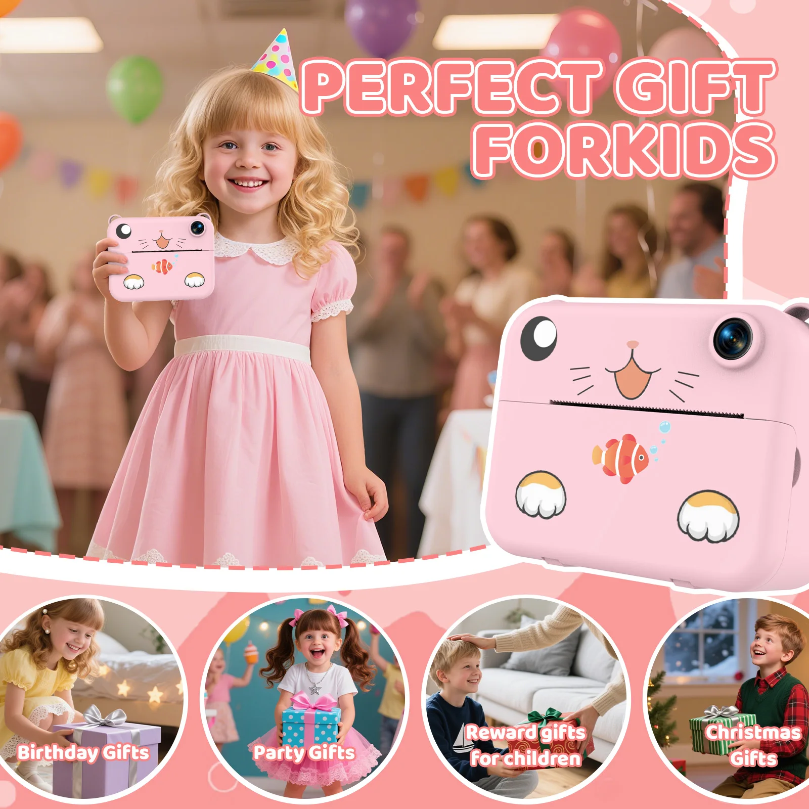 デジタル子供用カメラ キッズカメラ インスタントプリント写真 - Best Kids Education Videos のレビューと価格