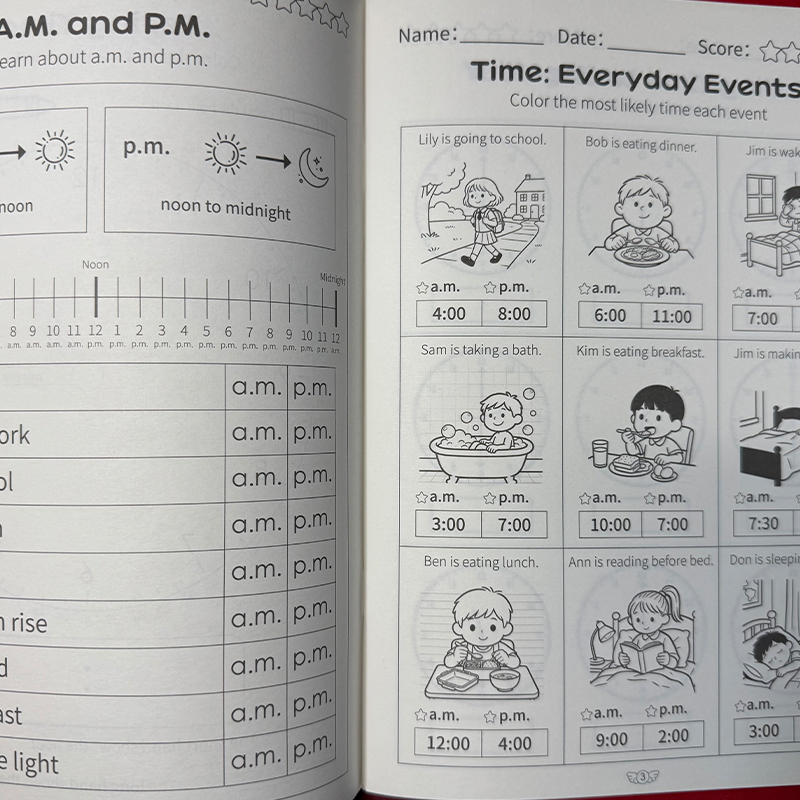 時間の読み方ワークブック 子供用時計認知練習帳 子供の早期教 - Kids Educational Workbooks のレビューと価格