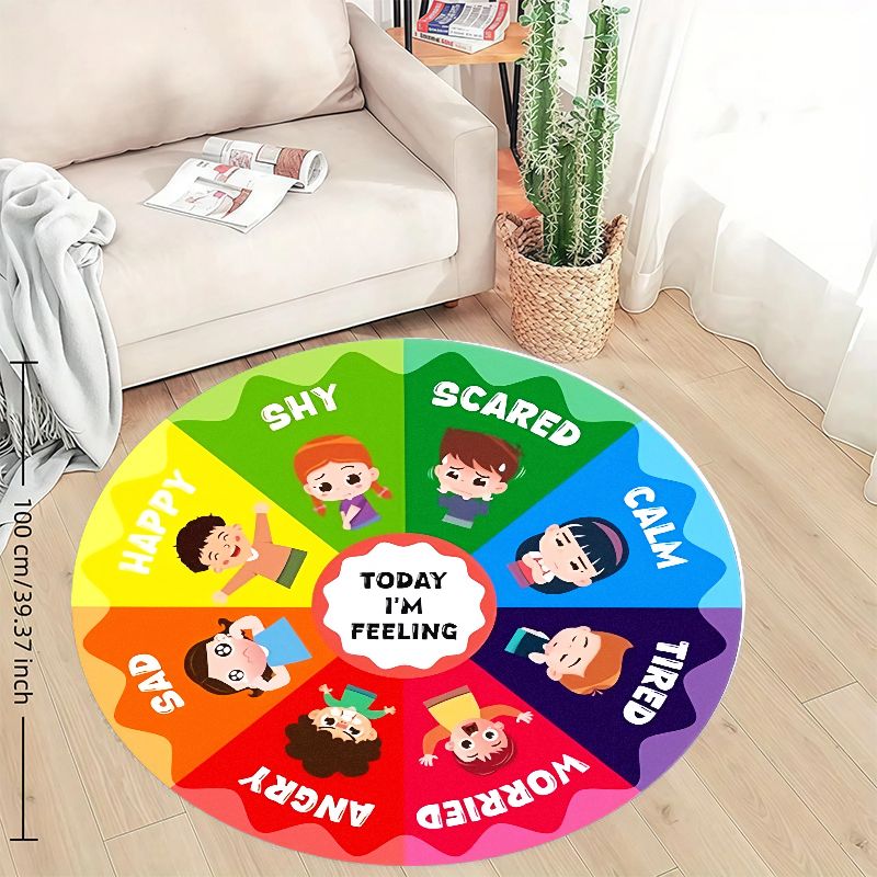 感情の輪 キッズラウンドラグ フランネル製 幼児部屋用感情チ - Kids Education Charts のレビューと価格