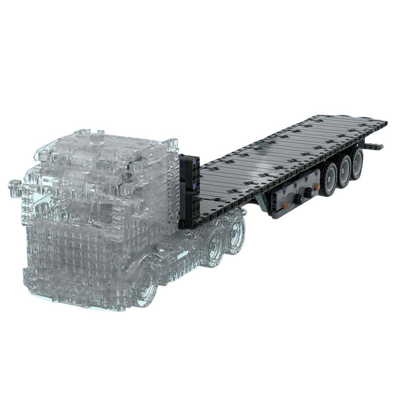 508ピース MOCテクノロジー 3軸フラットベッドトレーラ - Lego Set Creator のレビューと価格