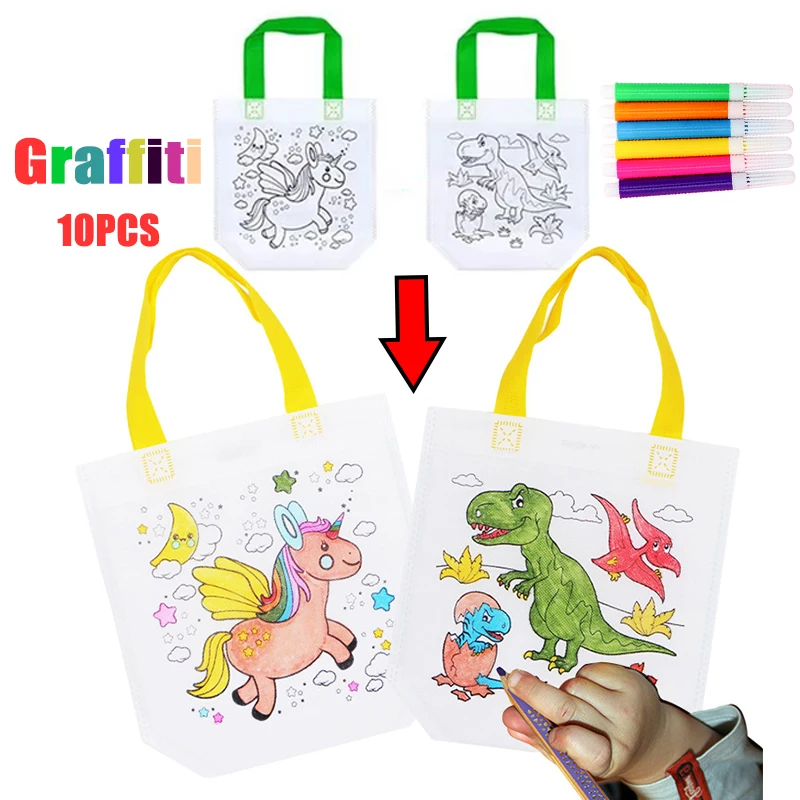 1-10 個セット DIY グラフィティバッグ マーカー付き - Kids Educational Workbooks のレビューと価格