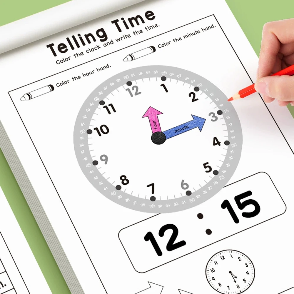 32ページの子供向け時間学習ワークブック（4～8歳）幼稚園・ - Kids Educational Workbooks のレビューと価格