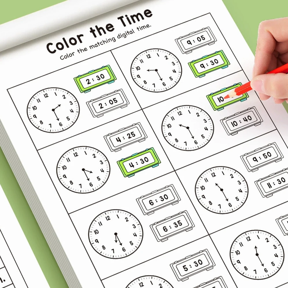 32ページの子供向け時間学習ワークブック（4～8歳）幼稚園・ - Kids Educational Workbooks のレビューと価格