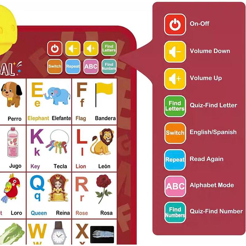 子供向けバイリンガル英語-スペイン語インタラクティブトーキン - Kids Educational Posters のレビューと価格