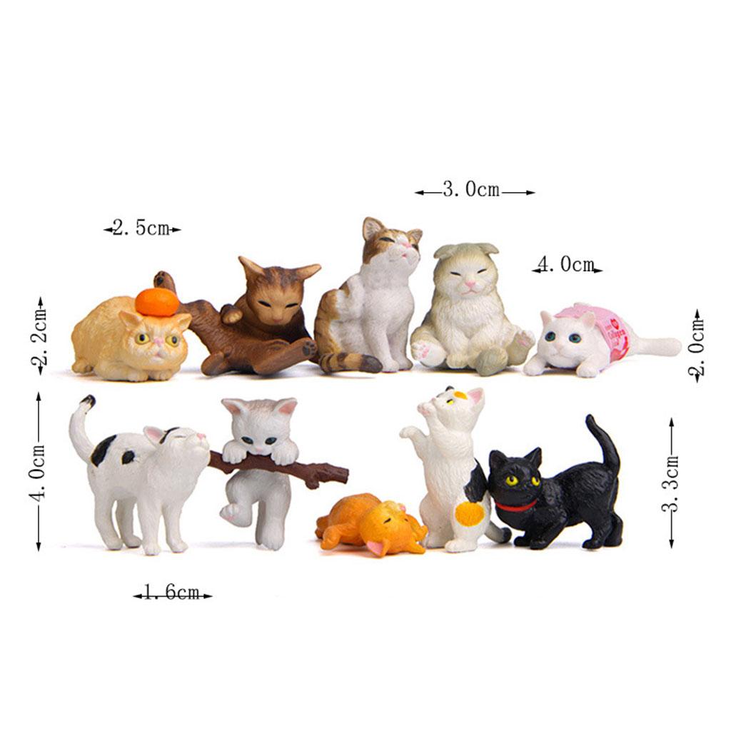 10 個の PVC 猫フィギュア像動物ミニチュア置物モデル教 - Kids Education Learn Tv のレビューと価格