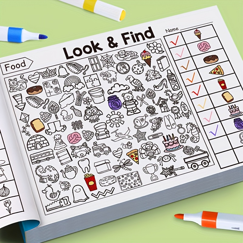 子供向け隠れ物塗り絵帳、見つけ&見つけアクティビティワークブ - Kids Educational Workbooks のレビューと価格
