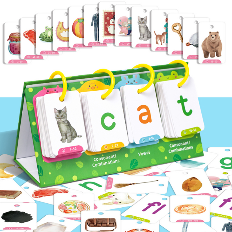 子供向けCVC単語フラッシュカード フォニックスフリップチャ - Kids Education Charts のレビューと価格