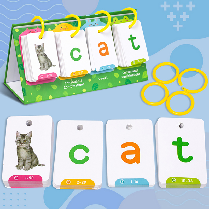 子供向けCVC単語フラッシュカード フォニックスフリップチャ - Kids Education Charts のレビューと価格