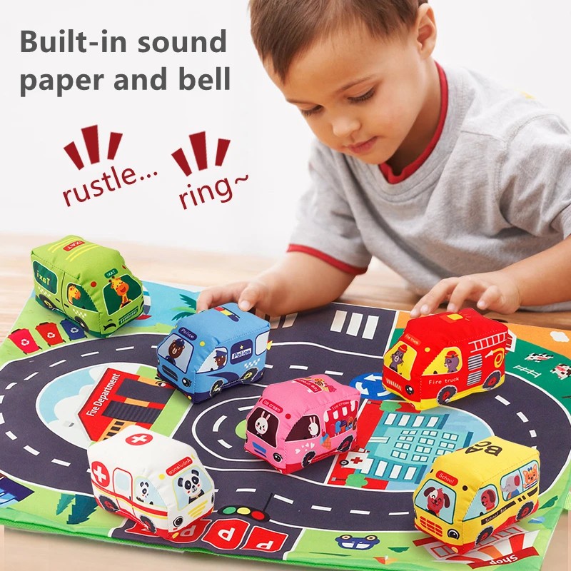 赤ちゃん,幼児,男の子,女の子のためのマットと車両が付いた柔 - Kids Educational Device のレビューと価格