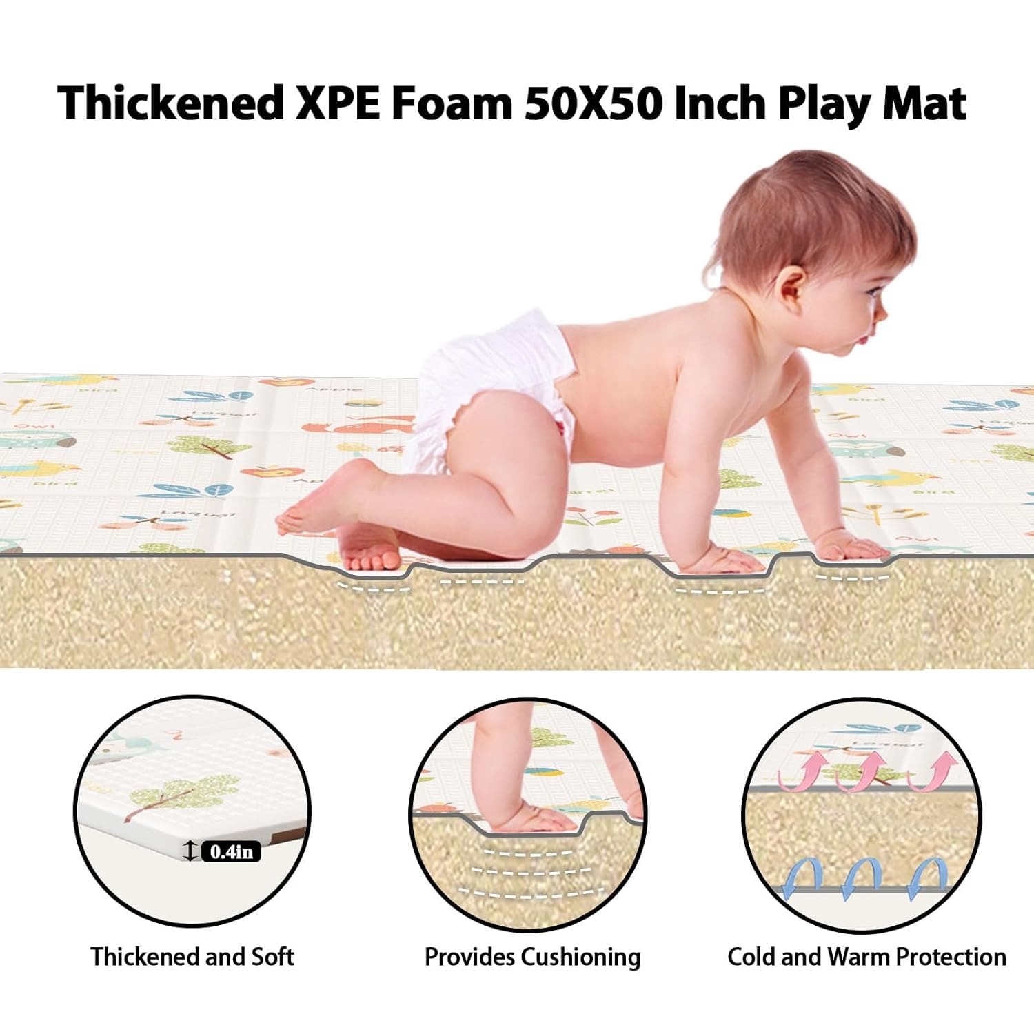 折りたたみベビープレイマット子供用両面パターン保護滑り止めア - Kids Educational Mat のレビューと価格