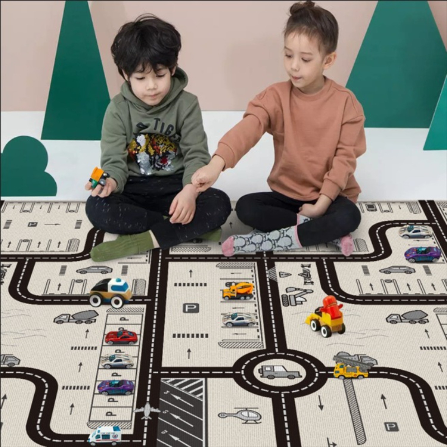 折りたたみベビープレイマット子供用両面パターン保護滑り止めア - Kids Educational Mat のレビューと価格