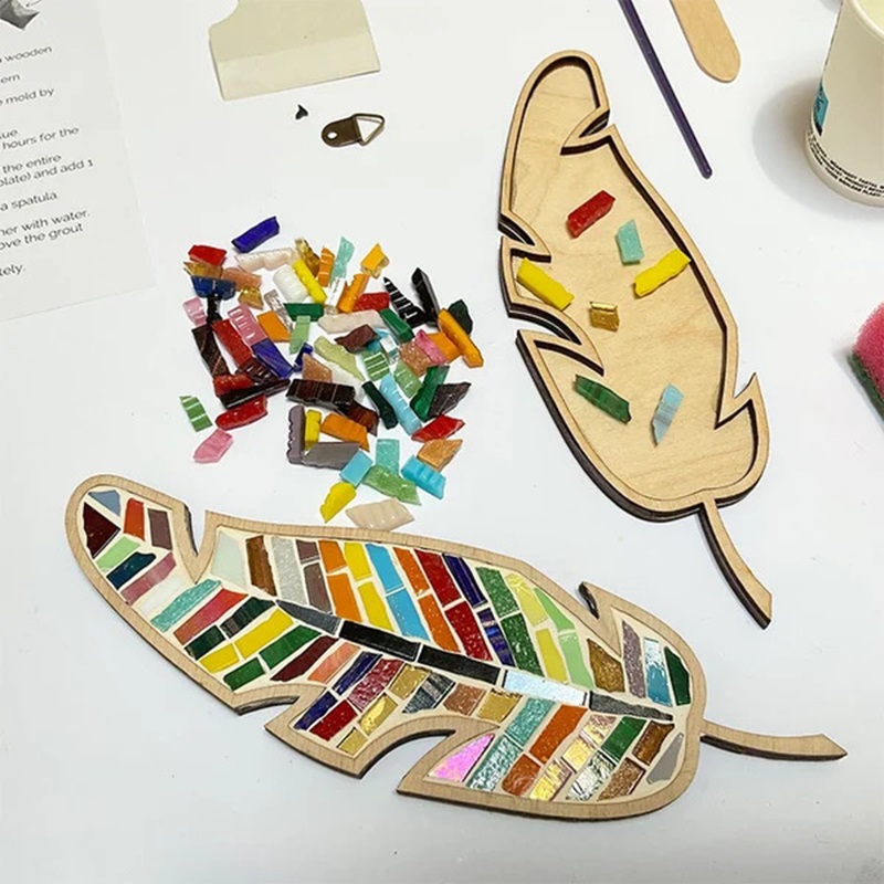 DIY モザイクコースター色羽キットセットクリスタルモザイク - Kids Educational Device のレビューと価格