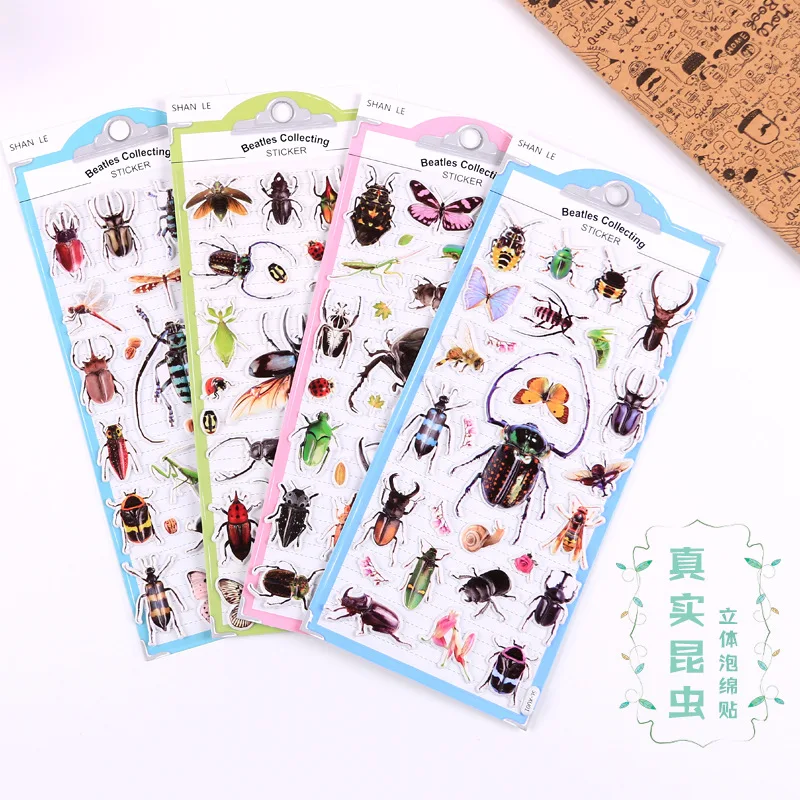 ホットセール 3Dリアルな昆虫ステッカー スクラップブック  - Kids Education Charts のレビューと価格