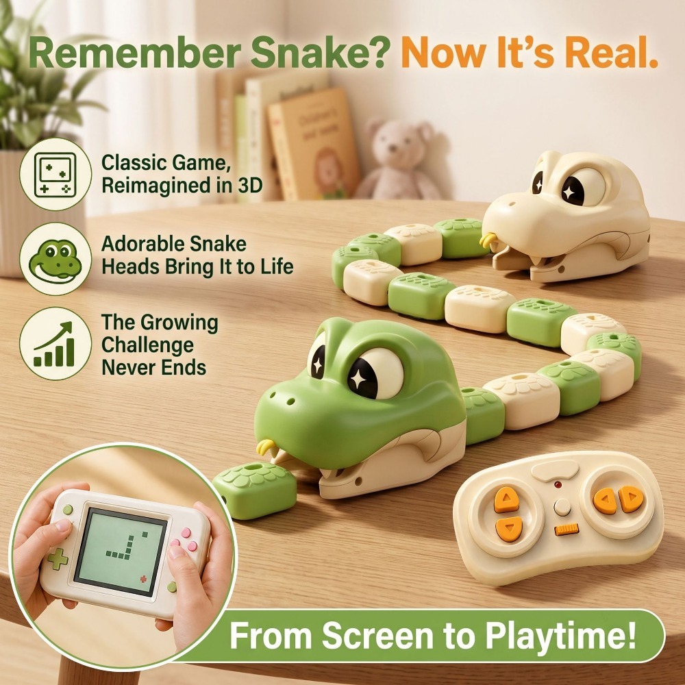 リモコン操作のグリーディスネーク磁気アタッチメント玩具、2人 - Kids Educational Device のレビューと価格