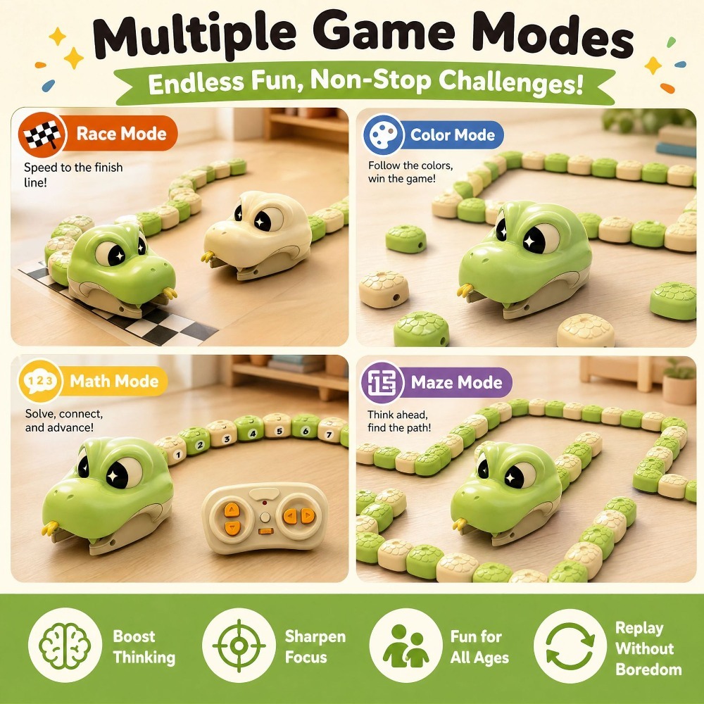 リモコン操作のグリーディスネーク磁気アタッチメント玩具、2人 - Kids Educational Device のレビューと価格