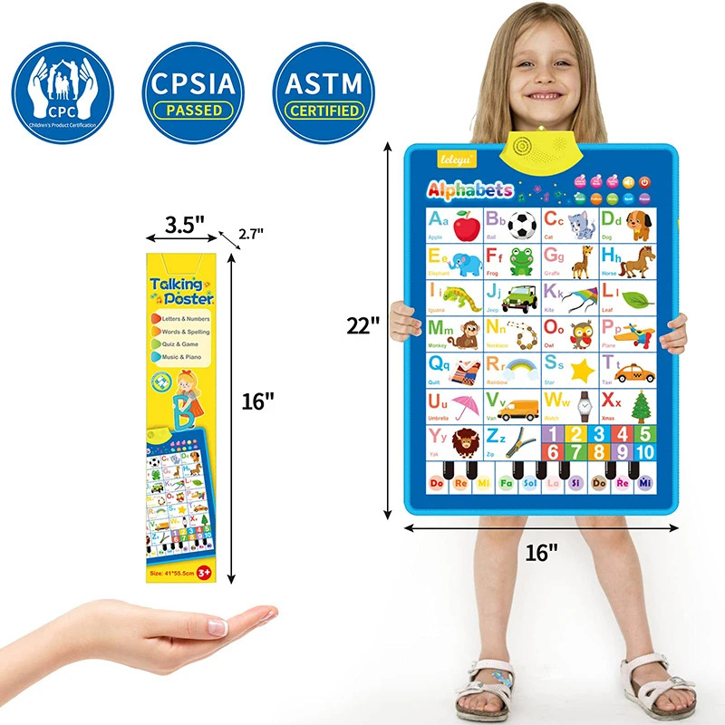 電子英語アルファベット壁チャートトーキングABC文字123音 - Kids Education Charts のレビューと価格